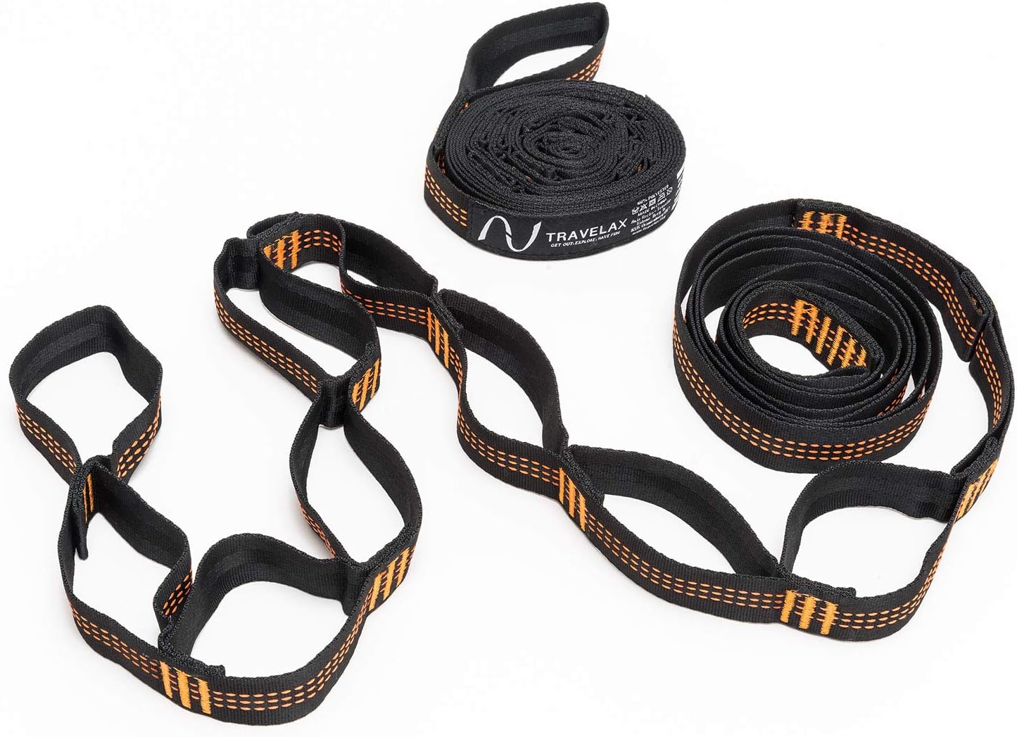 Travelax Adjustable and ExtraLong Hammock Tree Strap Set with 22 Loops