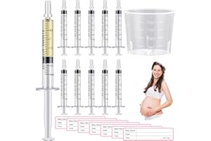 Trelaco Colostrum Collector Kit Include Sterile Sealed Breast Milk Syringes with Caps No Needle Colostrum Syringes Stickers 1 Measuring Cup Harvesting Collection for Breastmilk(50 Sets,3 ml)