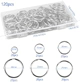 Oiiurly 120Pcs Stainless Steel Key Rings 6 Sizes for Crafts & DIY view 2