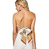 Floerns Women's Graphic Print Tie Back Strapless Bandana Tube Top