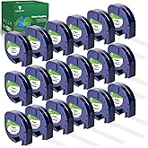 YUANQIMM Compatible Paper Label Tape Compatible for DYMO Letra Tag White Paper Refill LT 91330 (S0721510), 12mm x 4m Label Maker Self-Adhesive Tape for Letra Tag LT-100H LT-100T Printer, 18 Pack