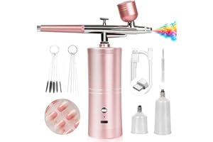 SAVILAND Super-Stable Airbrush Kit: 25 PSI Precision Airbrush for Nails Recharge Dual-Mode Airbrush Gun 0.3mm Nozzle Airbrush Machine Makeup Protable Airbrush Gel Nail Ombre French Paint Nail Art