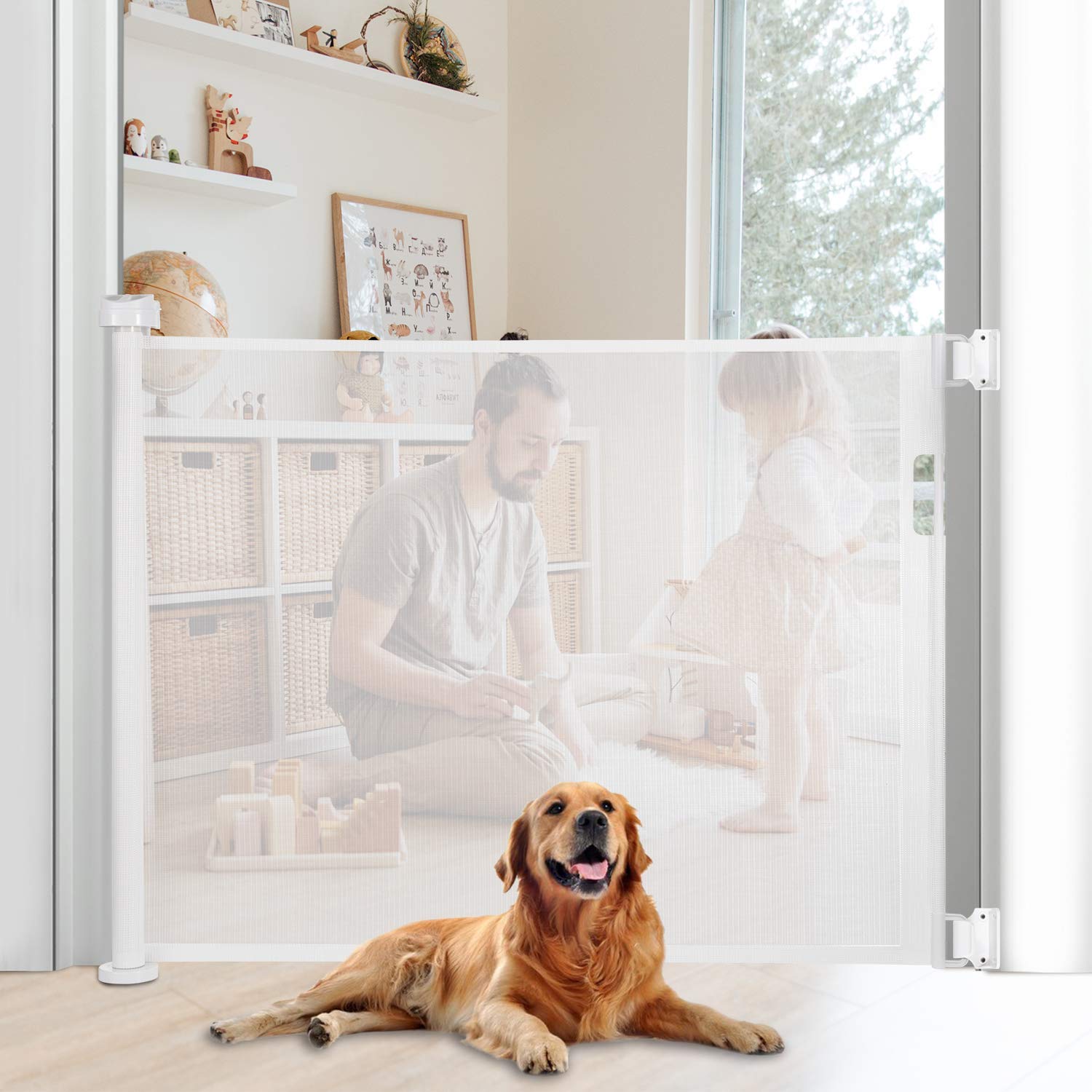 retractable pet safety door guard