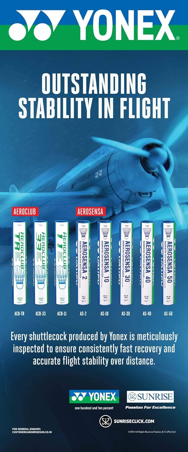 YONEX AEROSENSA 40 Championship Tournament, White, 1 Dozen, 1 Tube, 3 (AS403) : Sports & Outdoors