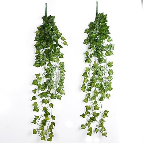 2pcs plantas colgantes hiedras artificiales enredaderas guirnaldas decorativas para decoracion fiesta boda escalera pared exterior