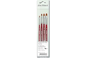 da Vinci Brushes 5511A2 5880 Spin Flat (Sizes 2,4,6,8) Artist Brush Set, Black 4