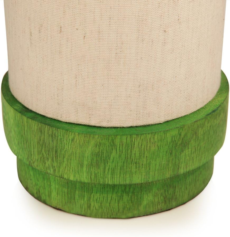 Craftbell 14 Inch Round Wooden Table Lamp Turqouise Green- Indoor Lighting / Home Decorative Items / Gift Item / Night Lamp / Table Top / Study Lamp / Desk Lamp / Bedside Lamp / Corner Lamp / Decoration Items / Table Decor For Home Decor & Gift Items / Diwali Gift Items (Green)