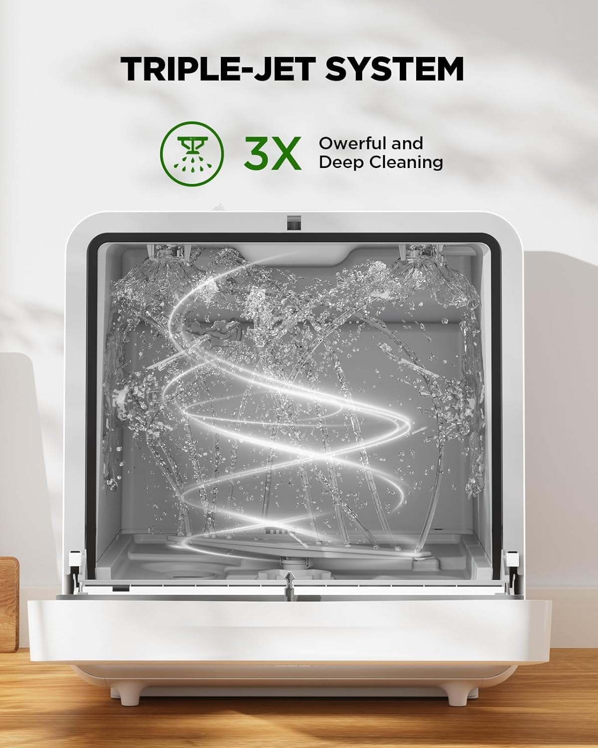 Silonn Portable Countertop Dishwasher with App Control, Mini Dishwasher with 5L Water Tank for Apartments/RVs No Hookup Needed, Dish washer with 8 Wash Programs 4 Place Settings Auto Air Dry