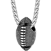 FaithHeart Sports Necklace for Men Women, Stainless Steel Gold Plated 3D Football/Soccer/Basketball/Volleyball Pendant Jewelry with Delicate Gift Packaging