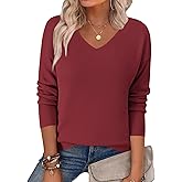 Zeagoo Women's 2026 Fall Sweaters Long Sleeve V Neck Knit Pullovers Business Casual Sweater Tops