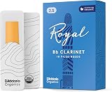 D'Addario Organic Royal Bb Clarinet Reeds 2.5 10-Pack