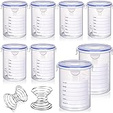 Remerry 8 Sets Paint Container with Stainless Steel Mixing Ball Touch up Storage Cups with Lids Paint Containers Storage Airtight for Repainting (1000 ml)