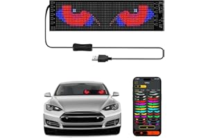 MIMIRGB Devil Eyes Light for Cars Windshield Programmable LED Eyes Animation for Car, 14" x 4" Flexible LED Sign Car Truck Windows Store Decorate
