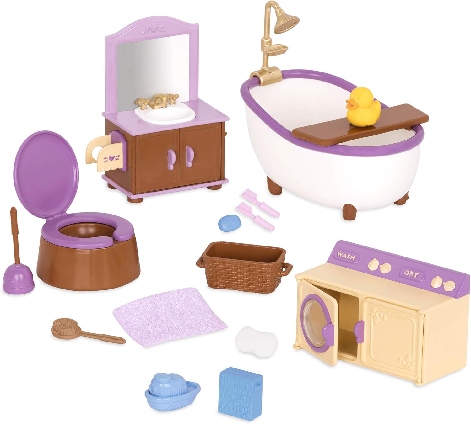 Li'l Woodzeez 6471Z Li’l Woodzeez Bathroom & Laundry 16pc Set with