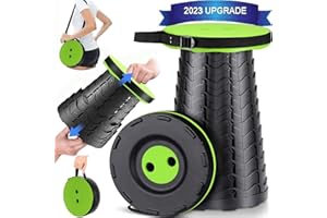 FISHBOY 2023 Upgraded Portable Collapsible Folding Stool, Retractable Telescoping Foldable Camping Stool for Adults for Outdoor Fishing Hiking Gardening Travel BBQ (Green)
