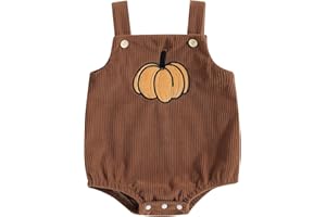 JLKGICF Newborn Baby Boy Girl Halloween Outfits Sweater Rompers Overalls Sleeveless Buttons Jumpsuits Fall Unisex Clothes