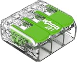 Wago 221-423 Green Range 3-Wire 4 mm² 3-Pol Splicing Terminal Lever Pluggable