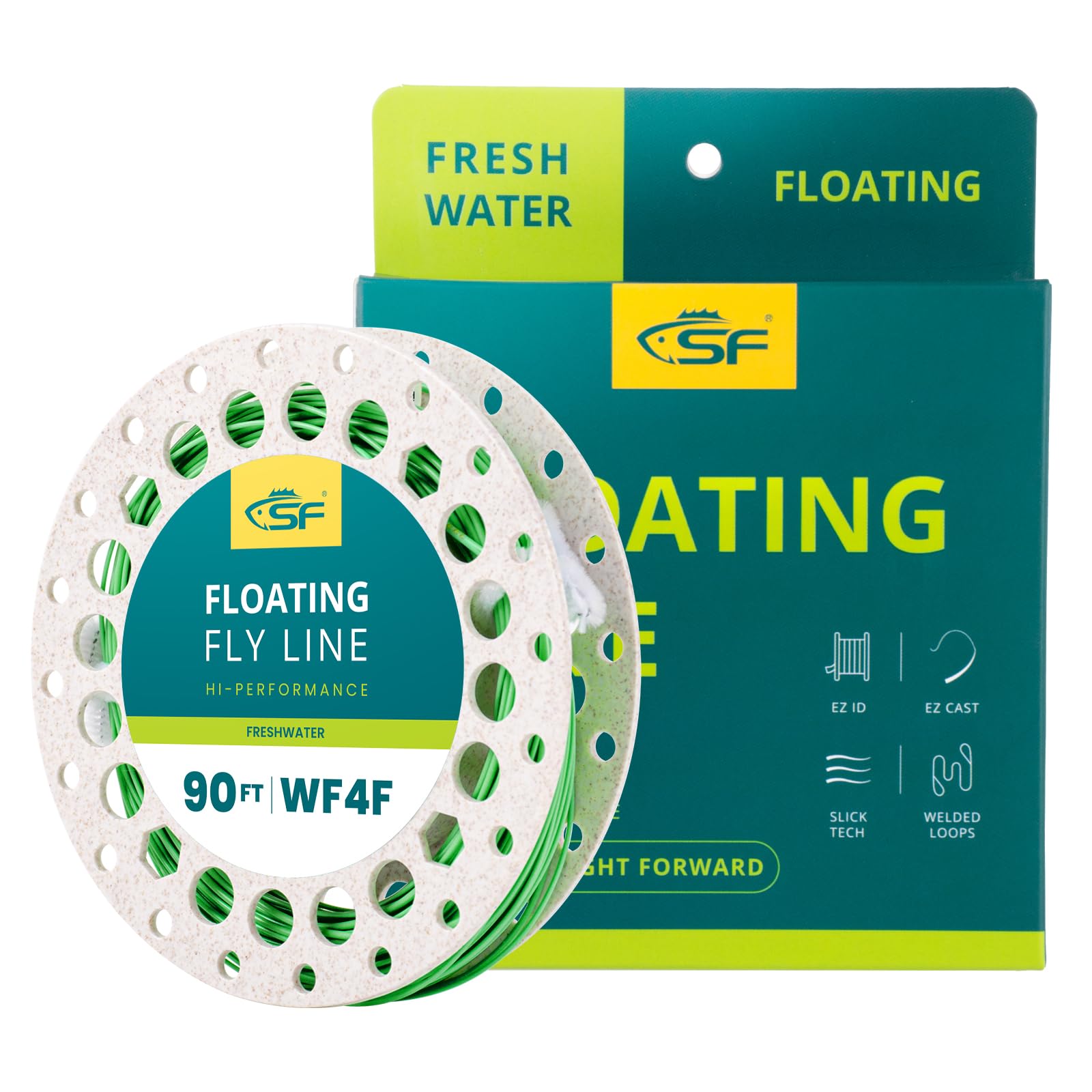 SF Fly Fishing Floating Line with Welded Loop Weight Forward Fly Lines # Grass Green 90FT WF4F