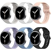 TiMOVO 6 Pack Sport Bands Compatible for Samsung Galaxy Watch 8 40mm 44mm/Galaxy Watch 8 Classic 46mm (2025), Soft Silicone Replacement Strap for Women Men