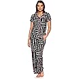 bebe Womens 2 Piece Bridesmaid Pajamas Set Short Sleeve Button Down Shirt and Pants