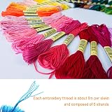 AUERVO Embroidery Threads 100 Skeins Pack Rainbow Floss with Needles view 3