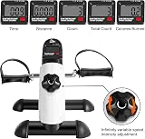 Uten Mini Exercise Bike Pedal Exerciser Resistance Cycle White view 3