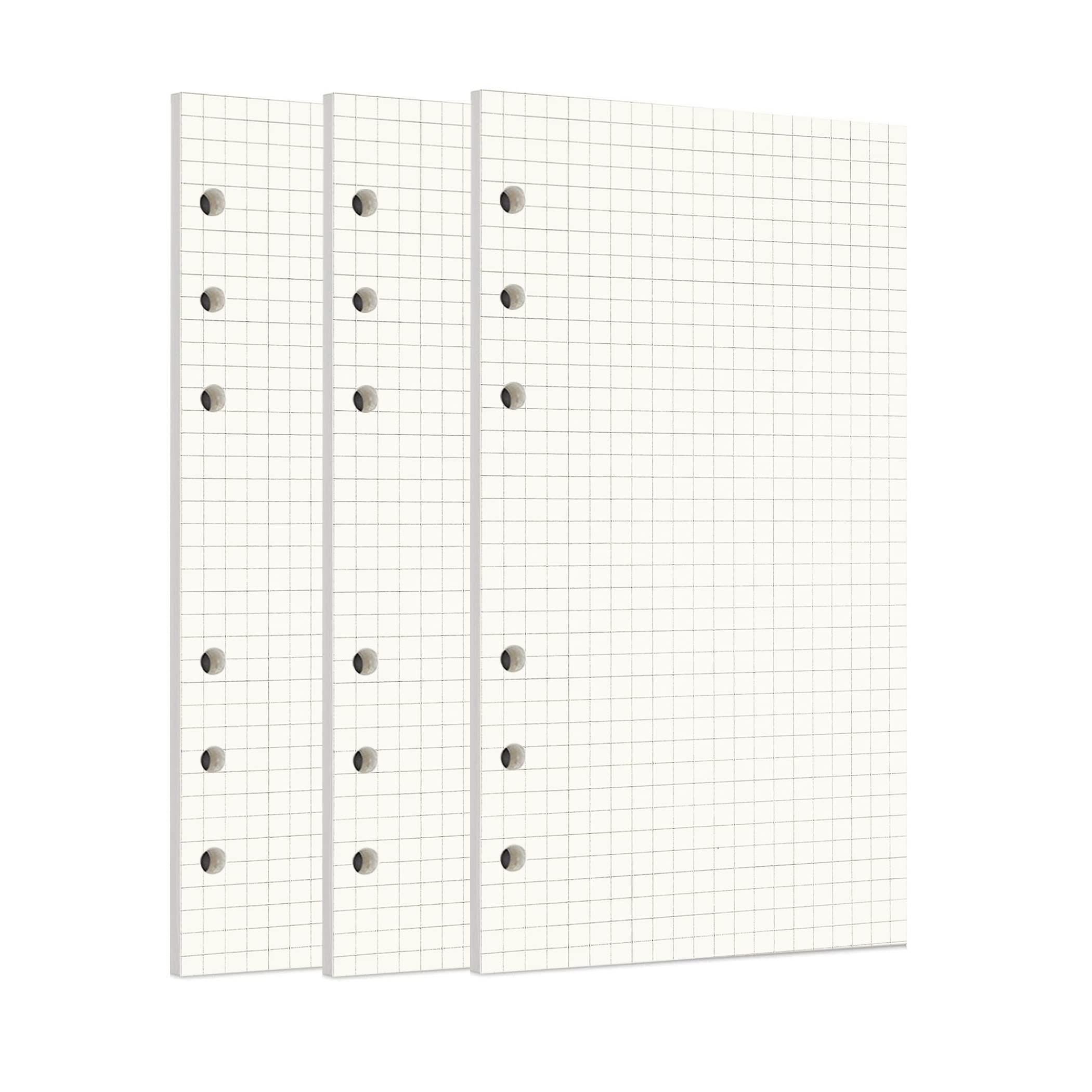 Zelten Loose Leaf Punched Paper Refills Paper for 6 Hole Binder Personal Organizer Diary Notebook Refillable Planner (Squared,A6/6 Hole)