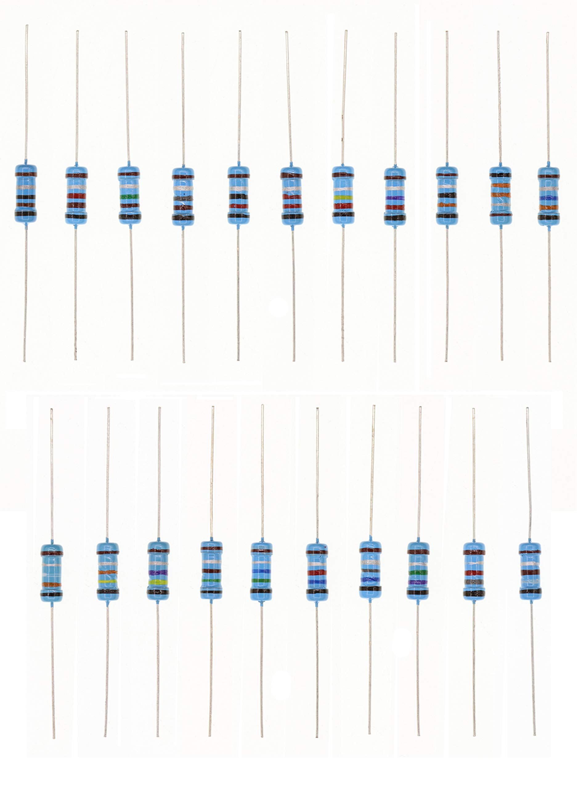 HUABAN 5PCS * 21 Values 1W 1 Watts 0.1 0.2 0.3 0.5 0.12 0.15 0.18 0.22 0.24 0.27 0.33 0.36 0.39 0.43 0.47 0.56 0.62 0.68 0.75 0.82 0.91 Ohm 1% Metal Film Resistor