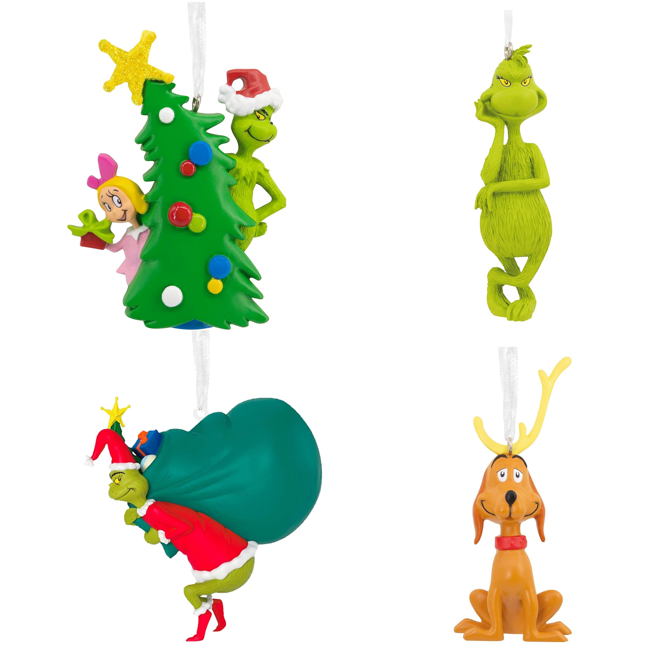 Photo 1 of ** TREE AND THINKING GRINCH ONLY*
Green Monster Christmas Tree Ornaments Dolls, Resin Xmas Hanging Decorations for Holiday Party, Indoor Home Decor & Seasonal Gifts (4PCS)