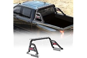 IIIREENO Roll Bar for Pickup Truck Compatible with Ford F-150/250,Silverado 1500, Ram 1500/2500, Sierra,Tundra/Adjustable Sport Roll bar (No Drilling/Full Size Trucks)