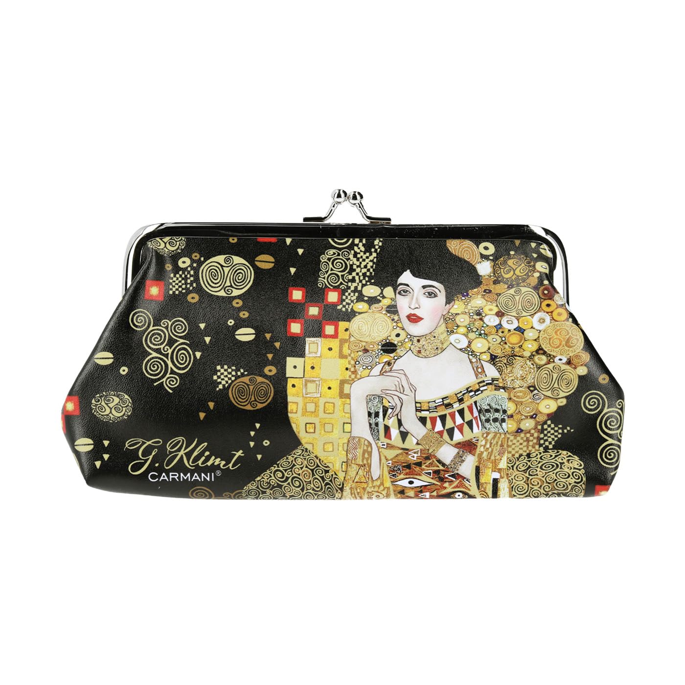 CARMANI - Medium Ladies Clasp Coin Purse with Gustav Klimt Adele Bloch Bauer I