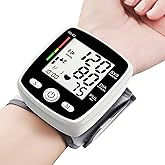 Blood Pressure Monitor Digital Wrist BP Machine Automatic BP Cuff with 2 Users 180 Memory Voice Large LCD Display Adjustable Cuff USB Charging Carrying Case, Black