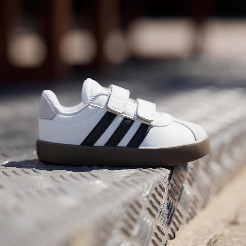 Mixte Enfant VL Court 3.0 Shoes, Cloud White/Core Black/Grey One, 35 EU