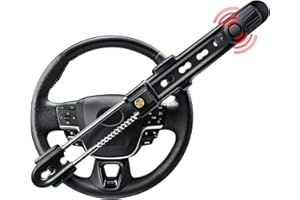 Electop Steering Wheel Lock with 113db Alarm Car Lock Heavy Duty Car Alarm System with Motion Sensor Anti Theft Device with Adjustable Locking and 2 Keys Car Alarm System for Auto Truck Van SUV