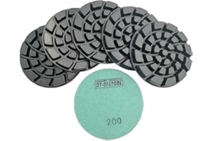 DT-DIATOOL Diamond Floor Polishing Pads Resin Bond Terrazzo Floor Diameter 4 Inch Grit 200 Pack of 6