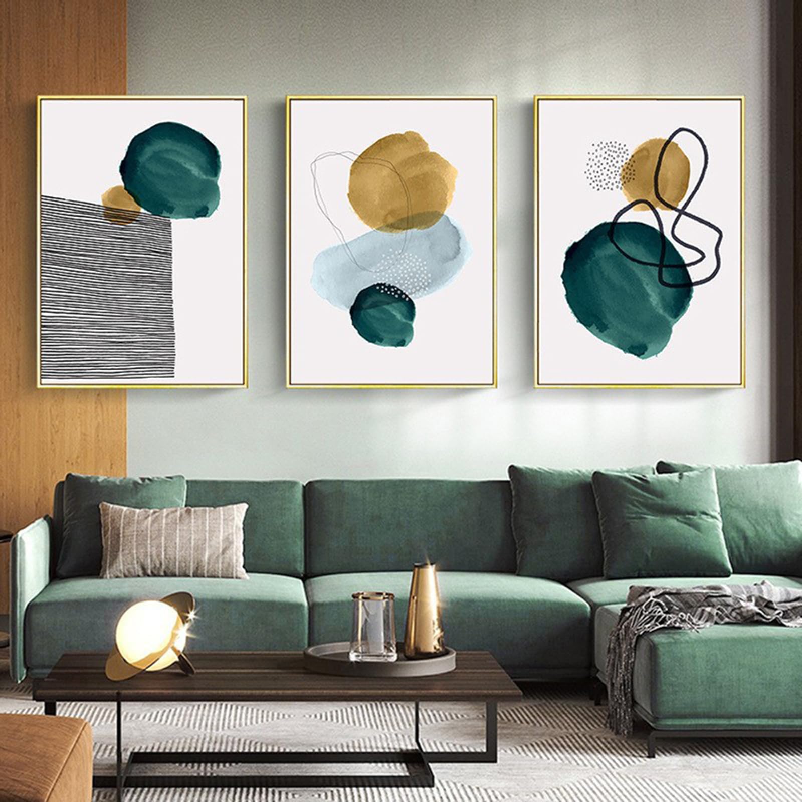 UGZDEA Abstract Canvas Posters Set of 3, Modern Geometry Shapes Canvas Pictures Living Room Bedroom Decoration Picture without Frame(D,3x40x60cm)