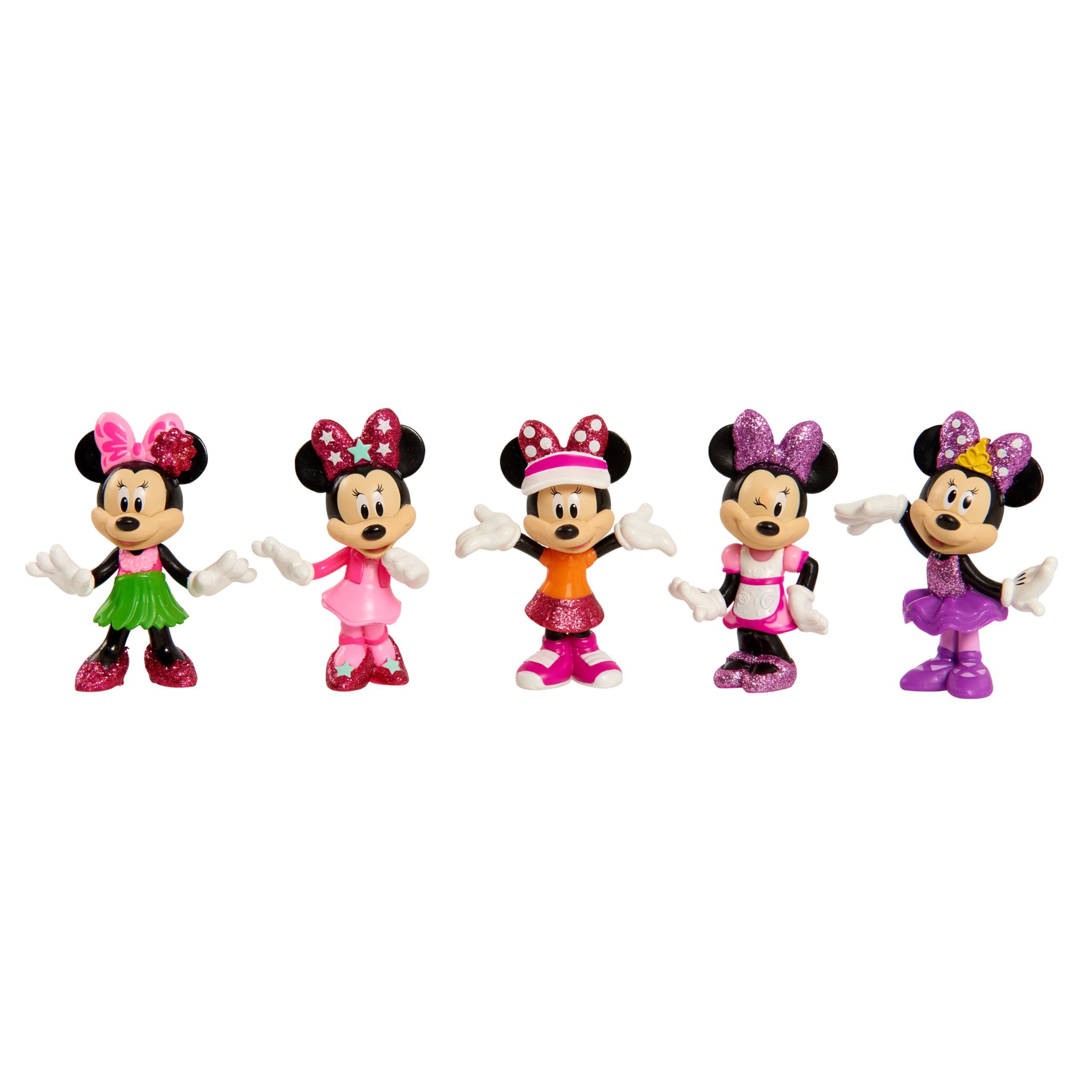 Disney Junior Minnie Mouse 3-inch Collectible Figure Set, 5 Piece Set, Kids Toys for Ages 3 Up by Just Play
