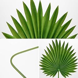 Large Pu Foam Green Artificial Palm Leaves Faux