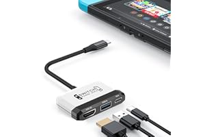 RREAKA Dock for Nintendo Switch OLED, 3 in 1 TV Adapter With 4K HDMI, USB 3.0 Port, Type C 100W Charging, Portable Docking St