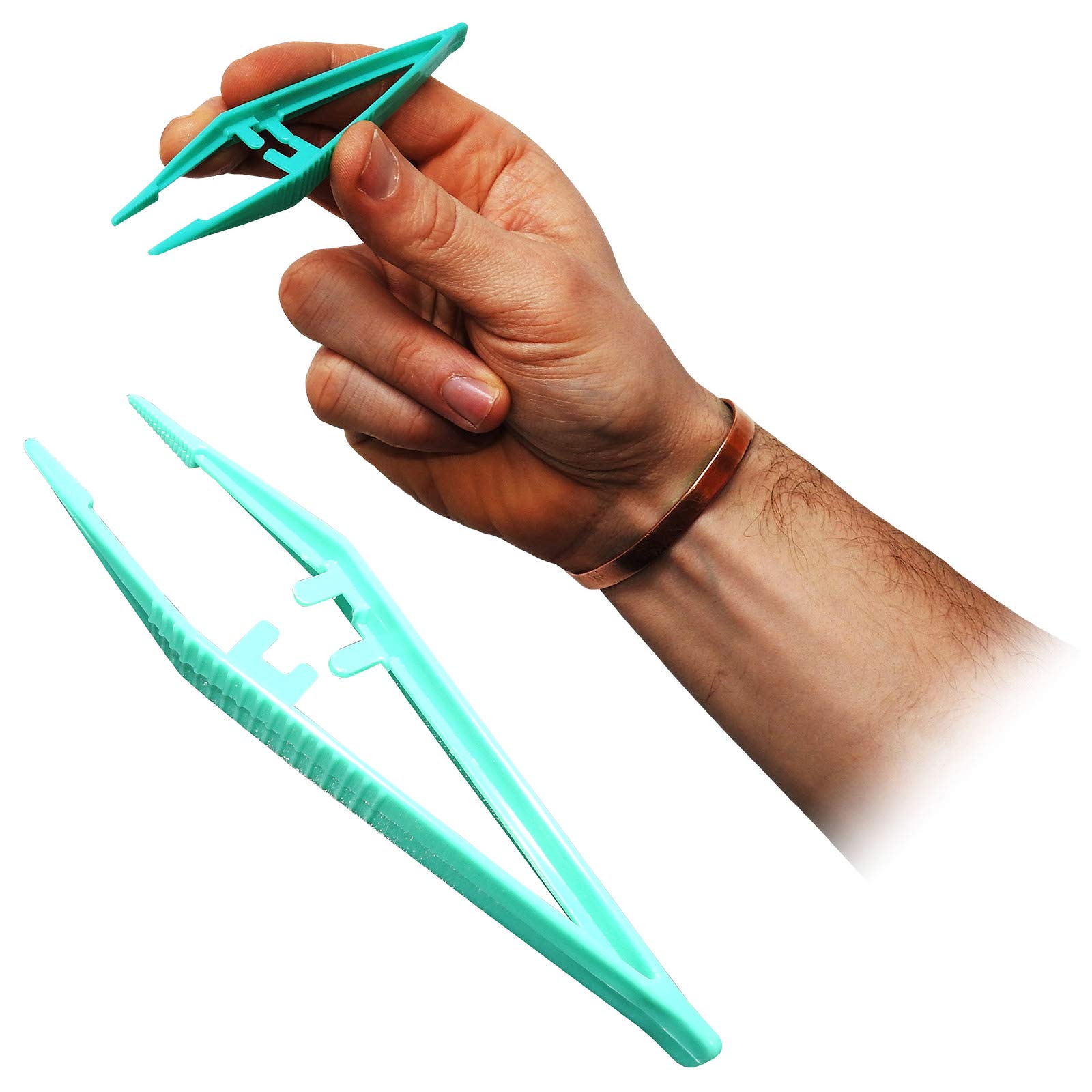 Qualicare 12.5cm Foreign Body Medical First Aid Disposable Plastic Tweezers - 5 Pack