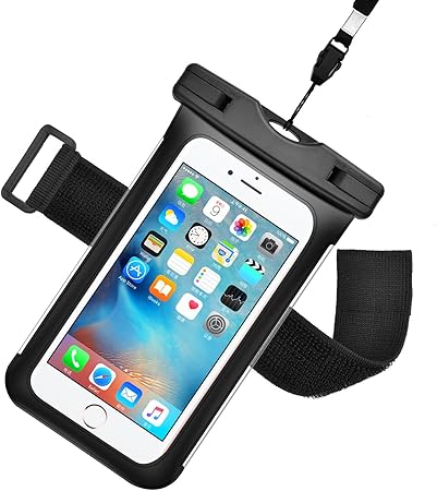 Amazon Coowoo ク一ウォ一 防水ケース バイクホルダー アームバンド ネックストラップ付 イヤホン穴 カラビナ付き 安全ロック100 密封 防水 防塵 耐衝撃 厚さ調整パッド付属 Ipx8防水保護等級 5 5インチ機種まで対応 マウントステー ホルダー 車 バイク