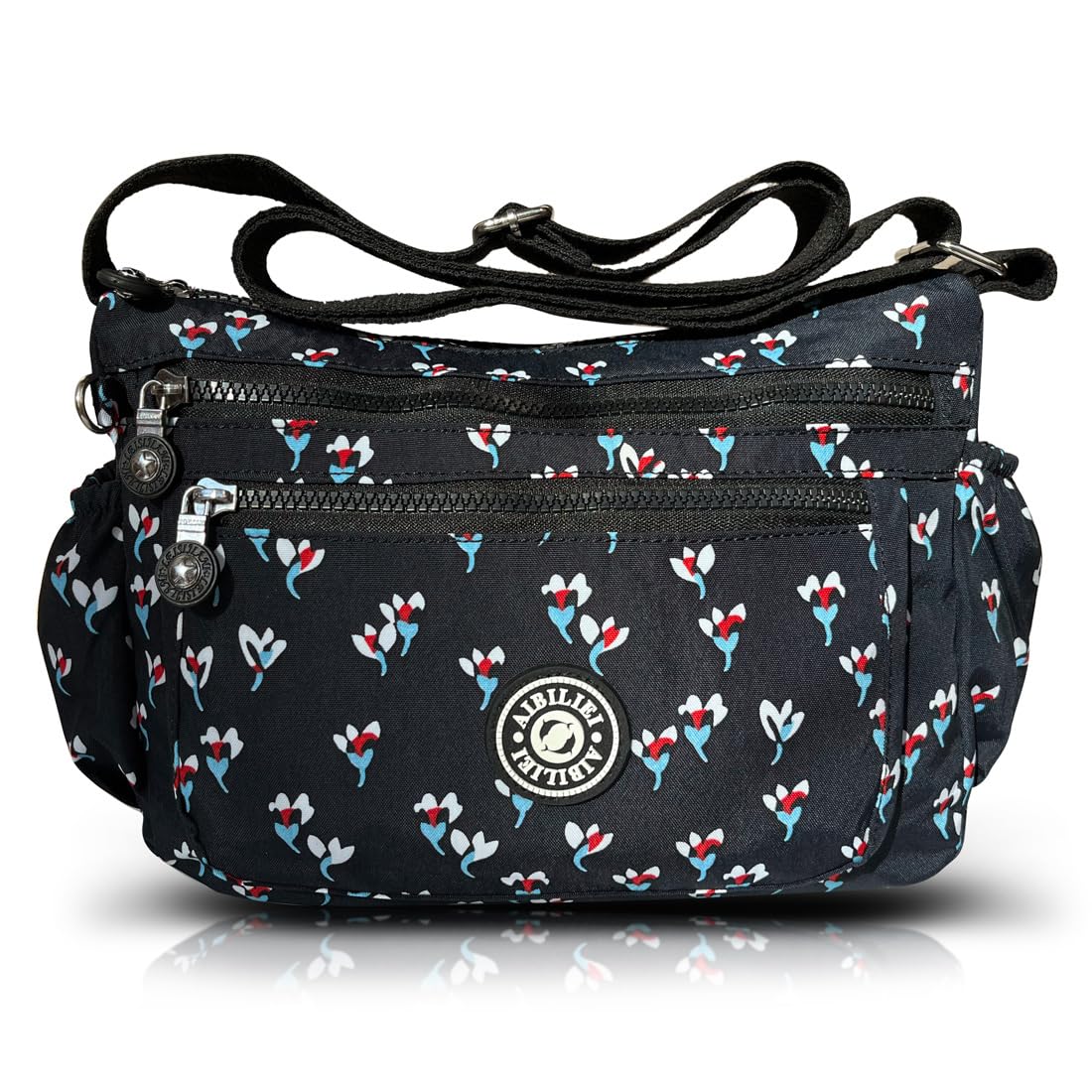 AIBILIEI Crossbody bag for Women Waterproof Nylon Shoulder Bag Daily use handbags Purse Messenger Bag (1-Navy black) ﻿