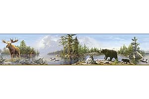 Chesapeake HTM48541B Frida Blue Lake Portrait Wallpaper Border