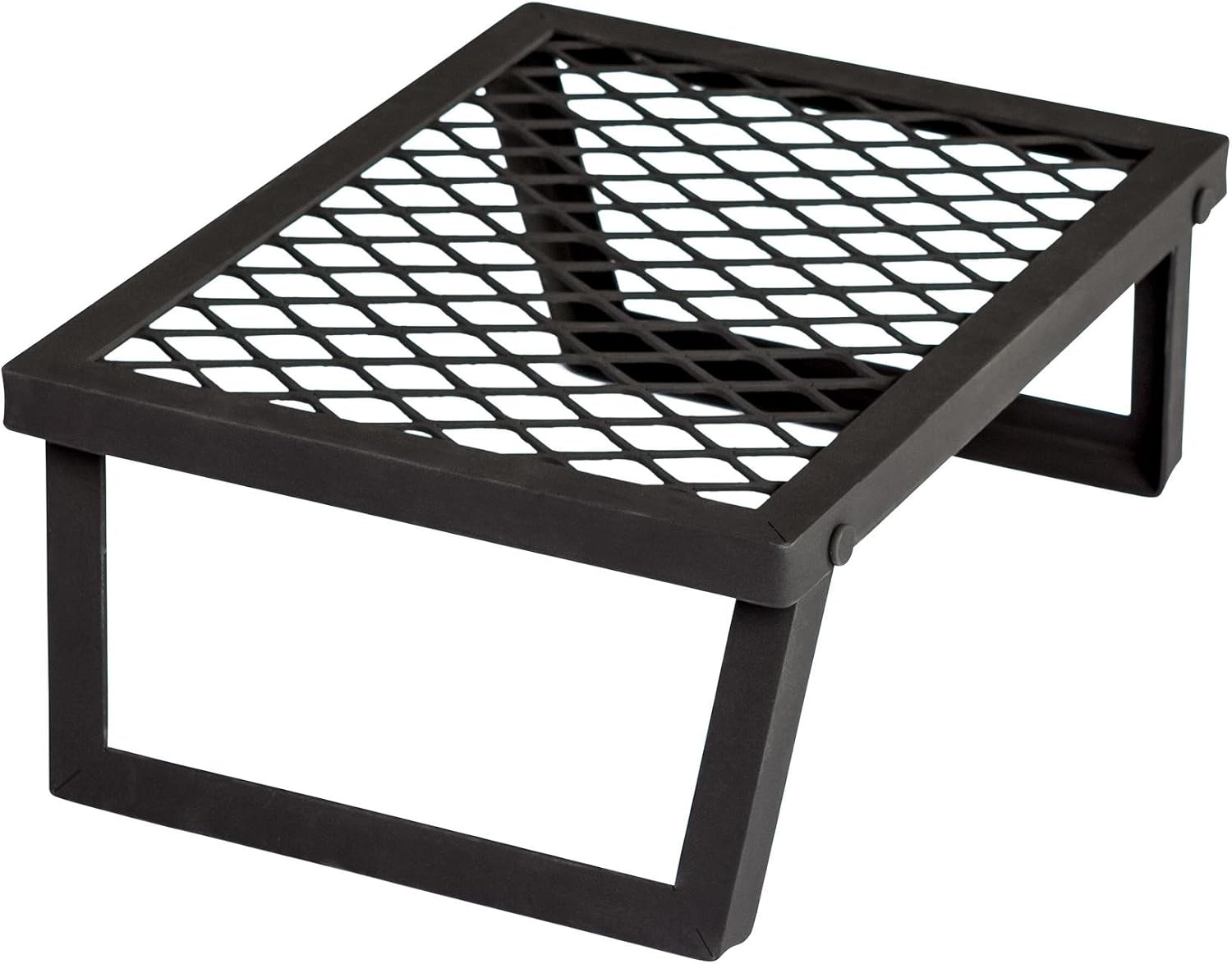 Amazon Basics Medium Portable Folding Campfire Camping Grill Grate, Camping BBQ, Camping Cooking, Black Steel - Image 3