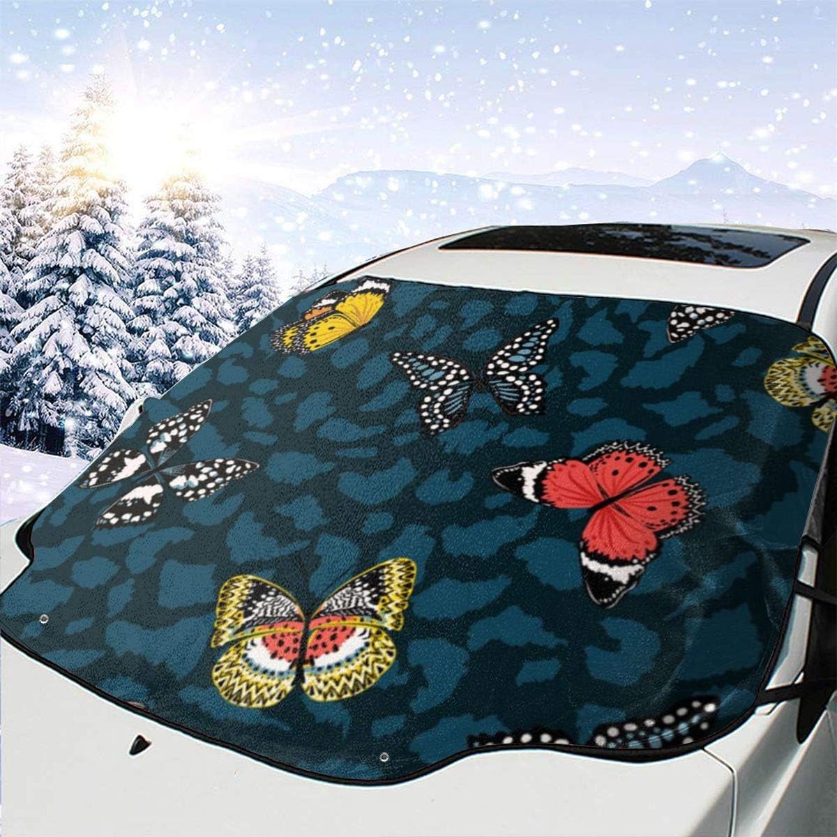 CHILL·TEK Car Windshield Cover, Colorful Butterflies Flying