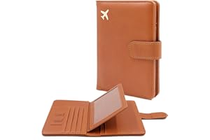 Deziliao Passport Holder for Women and Men, Passport Holder Card Slots, RFID Blocking Passport Wallet, Travel Essentials Cute Passport Cover Passport Case (Coffee)