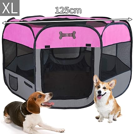 Mc Star Oxford Enclos Pliable Grand Parc Pour Animaux Chienchiots Chats Lapins Cochons Dinde Pour Lintérieur Ou Lextérieur125 X 125 X