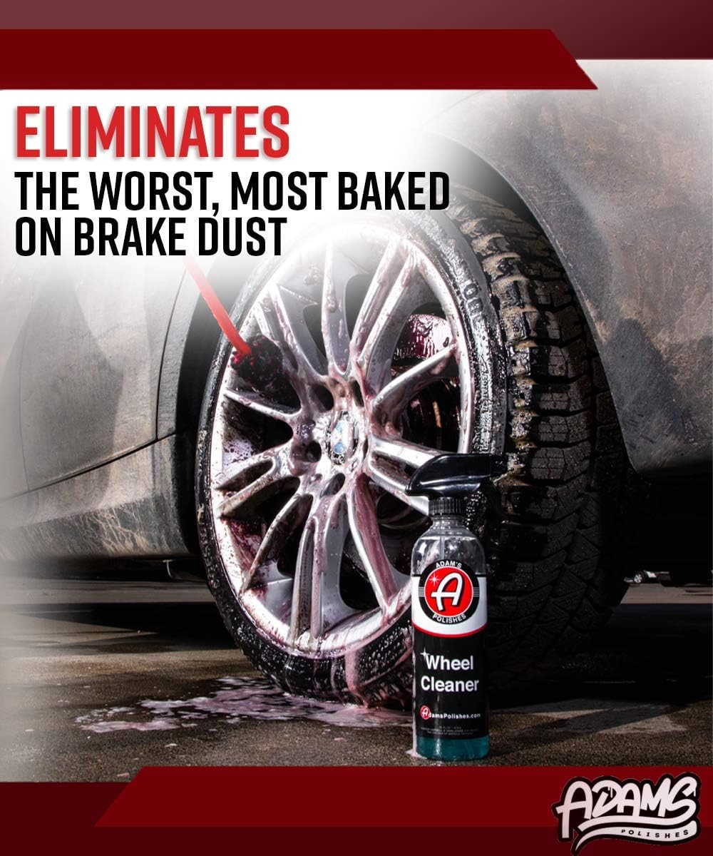 Adam's Wheel Cleaner 16oz – Professional Car Wheel Cleaner Spray & Brake Dust Remover for Car Wash Detailing | Safe Rim Cleaner On Chrome Clear Coated & Plasti Dipped Wheels| Use w/Wheel Brush Woolie: Automotive
