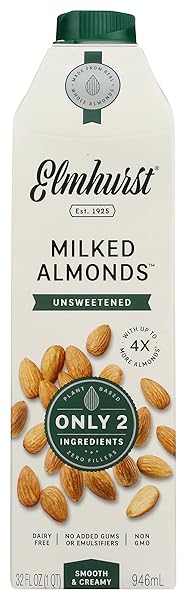 ELMHURST UNSWEETENED ALMOND MILK, 32 FZ