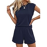 PRETTYGARDEN Two Piece Short Sets for Women Summer 2026 Matching Loungewear Travel Outfits Spring Beach Vacation Clothes